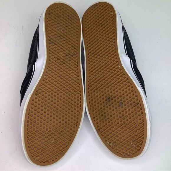 Vans Black Leather Laser Cut Slip On Women’s Skater Sneaker Shoes Size 8.5 - Picture 8 of 10